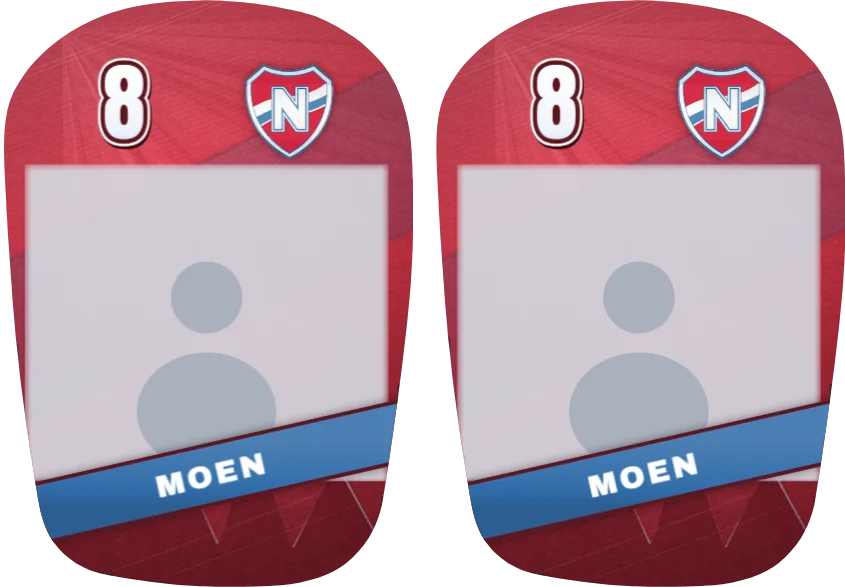 IL Nordlandet-leggskinn, like: bilde, navn og nummer på begge