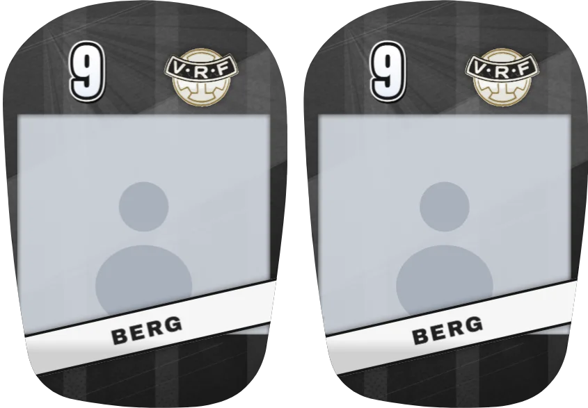 Velledalen/Ringen-leggskinn, like: bilde, navn og nummer på begge